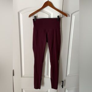 Lululemon Maroon Mesh Cutout Leggings